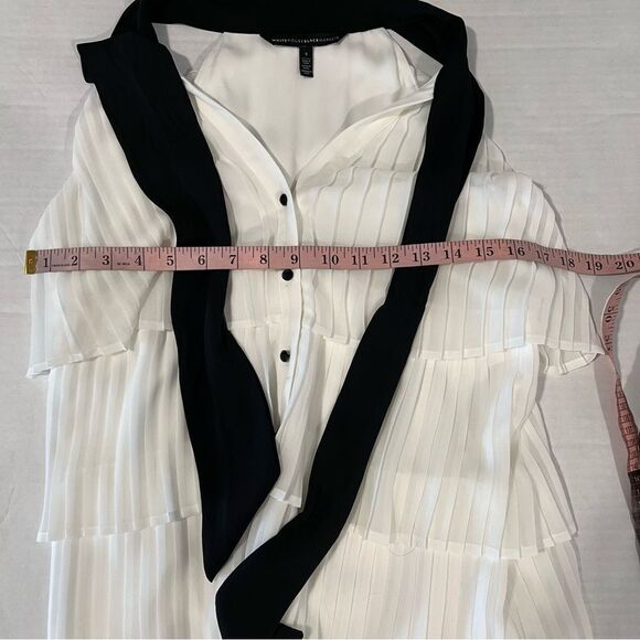 *marks* White House Black Market Bow-Neck Pleated Blouse | Size 4 - Picture 12 of 13